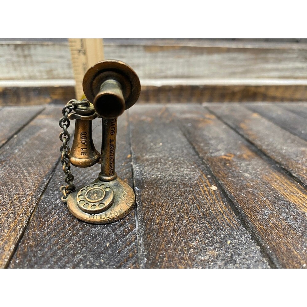 Coppercraft Guild 1974 Million Dollar Metal Telephone Vintage Brooch